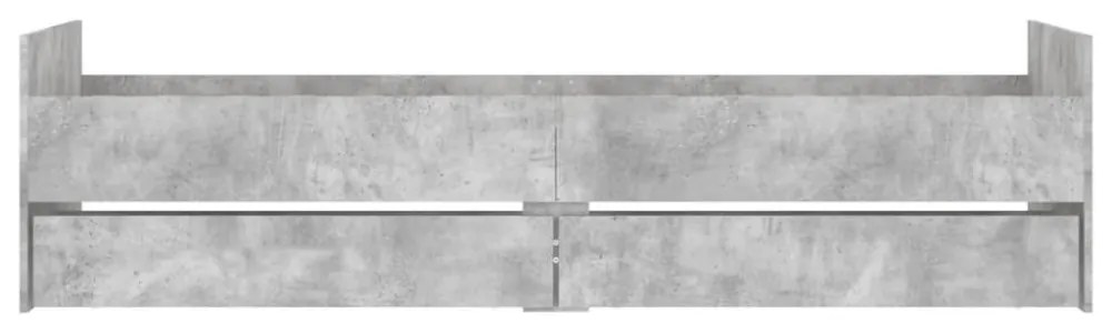 betonszürke ágykeret fiókokkal 90x190 cm