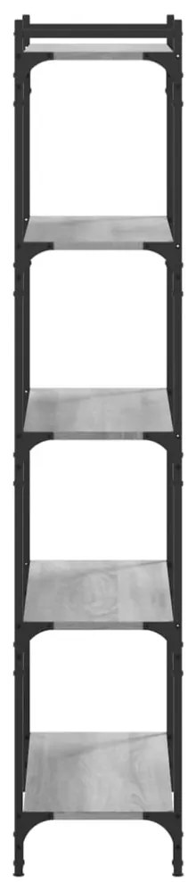 5 szintes szürke sonoma szerelt fa könyvespolc 80 x 30 x 154 cm