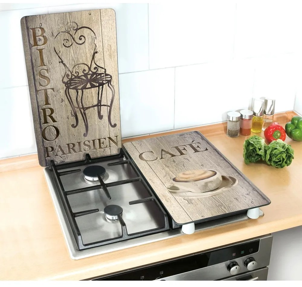 Edzett üveg tűzhely fedőlap szett 2 db-os 30x52 cm Bistrot – Wenko