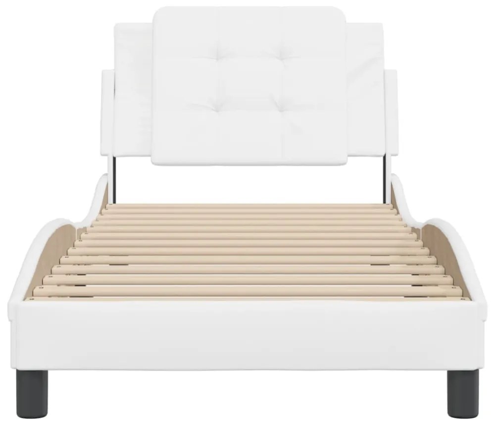 fehér műbőr ágykeret matrac nélkül Zadar 90x190 cm