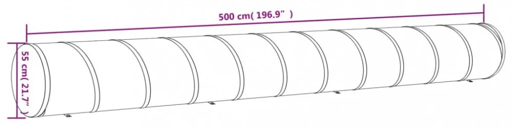 kék poliészter kutyaalagút Ø55 x 500 cm