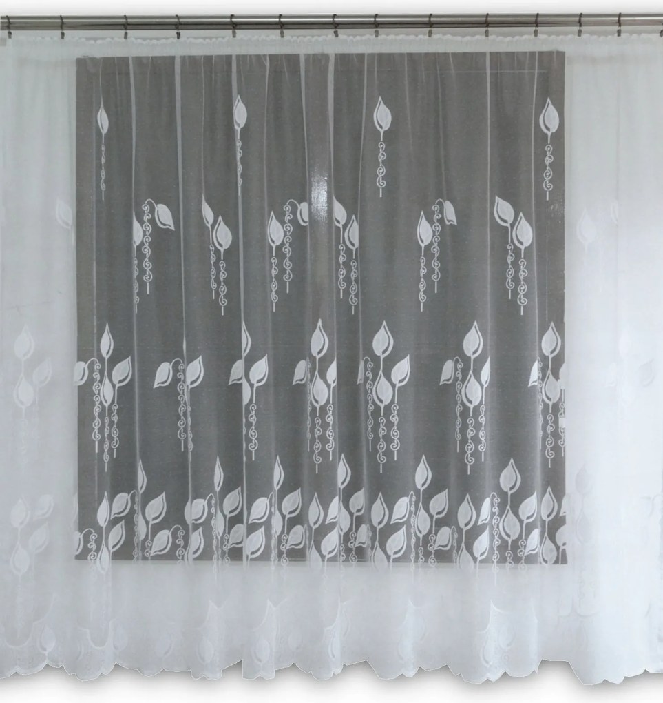 Mg Függöny jacquard 618/82 Fehér 300X180cm Kész G Szalaggal