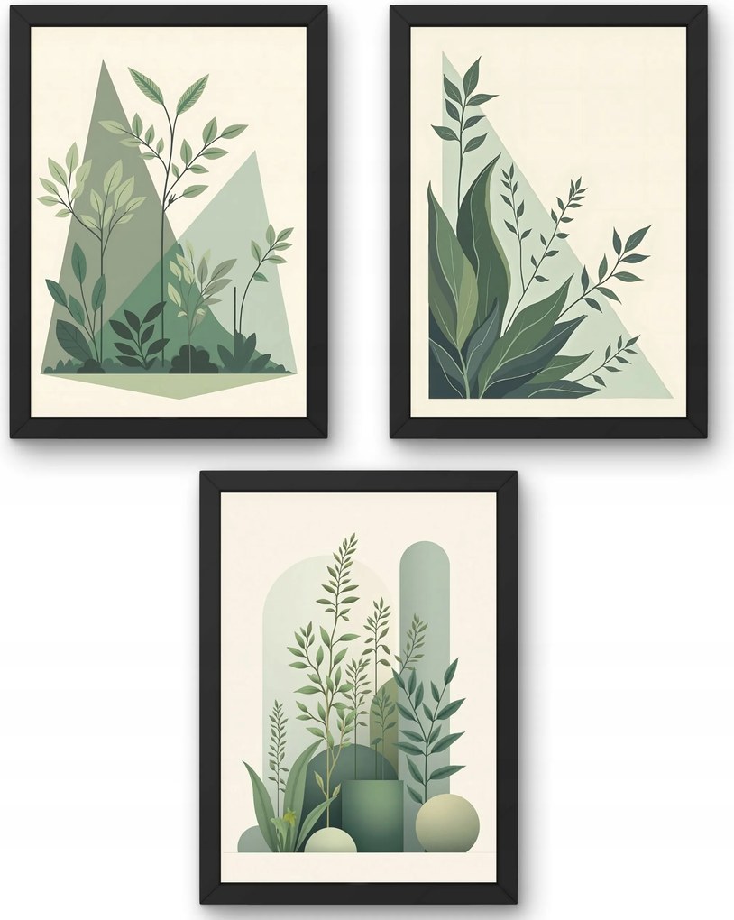 Három darabos poszter szett természet boho növények