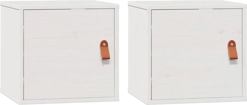 vidaXL 2 db fehér tömör fenyőfa faliszekrény 31,5 x 30 x 30 cm