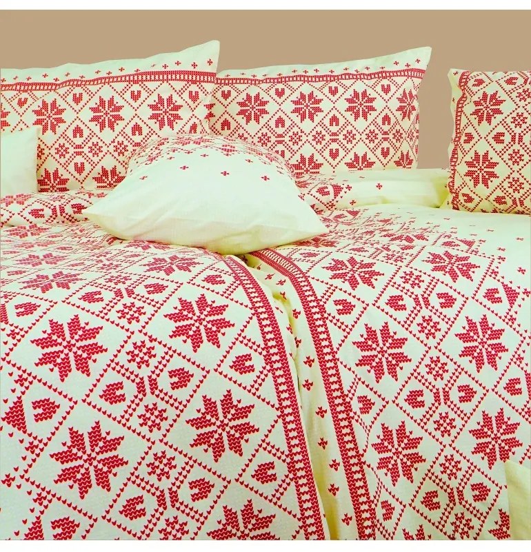 EMI Etno piros ágyneműhuzat, A standard egyszemélyes ágy szett tartalma: 1x 140x200 + 1x 70x90