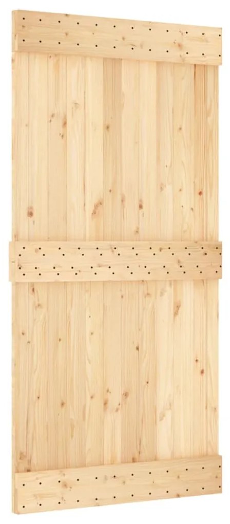 tömör fenyőfa tolóajtó fémszerelékszettel 100 x 210 cm