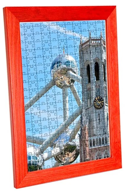 Brüsszel puzzle képkeret piros