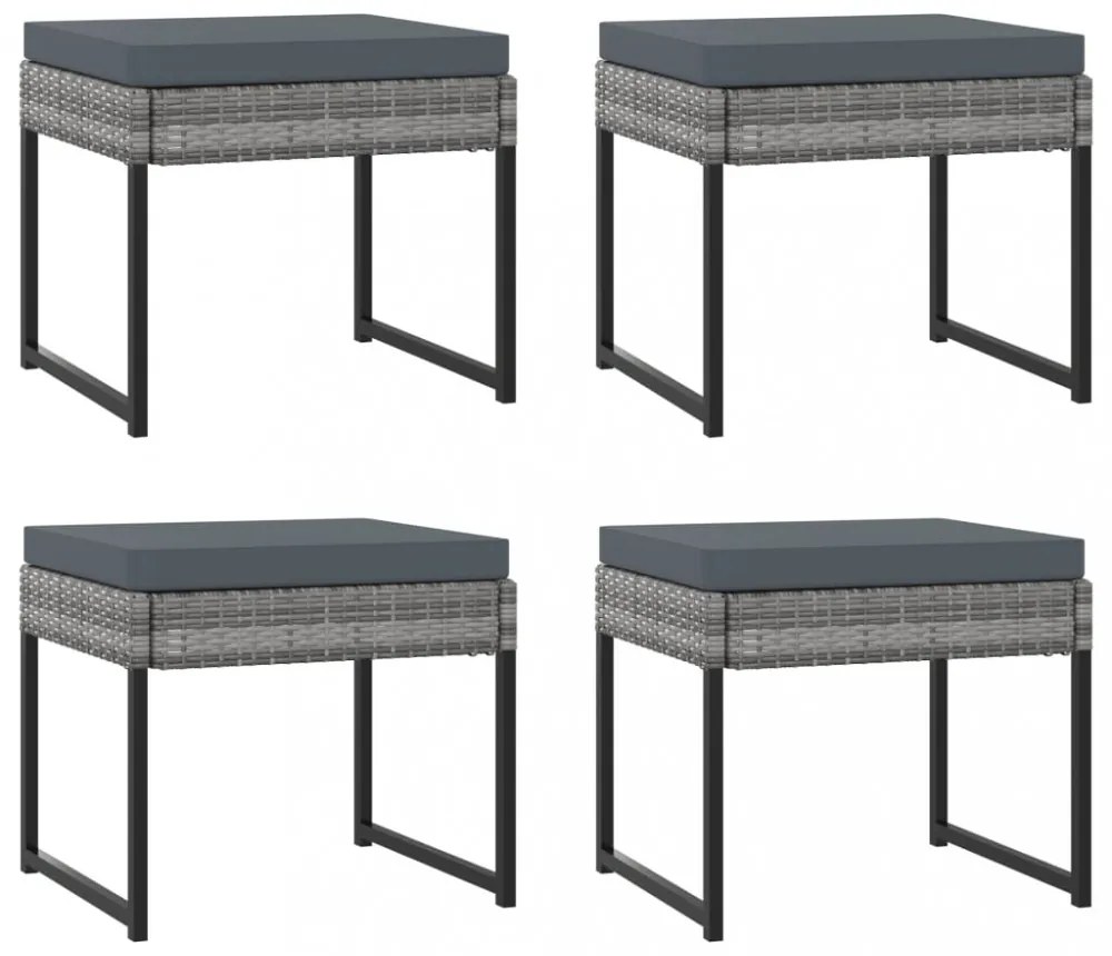11 részes szürke polyrattan kerti étkezőszett párnákkal