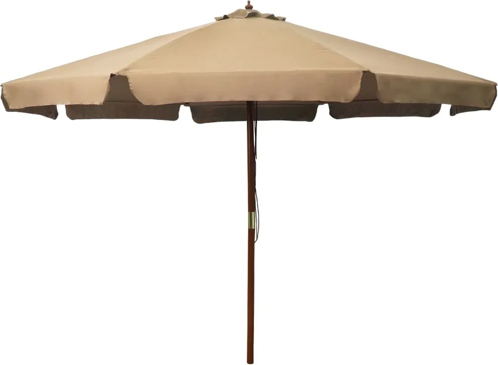vidaXL tópszínű kültéri napernyő farúddal 330 cm