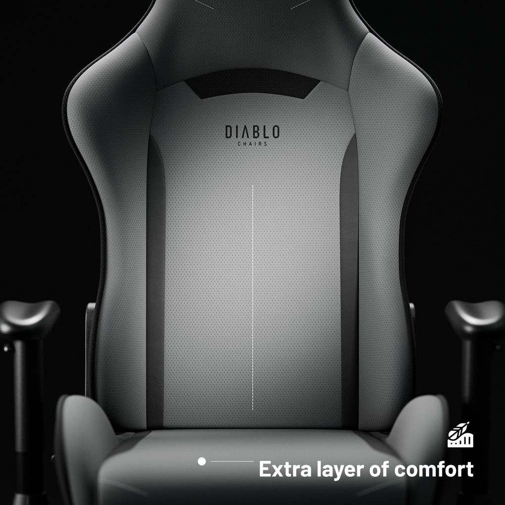 Gamer szék szövet Normal Size, szürke: Diablo X-Starter