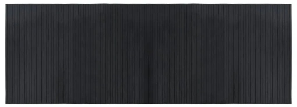 négyszögletű fekete bambusz szőnyeg 70 x 200 cm