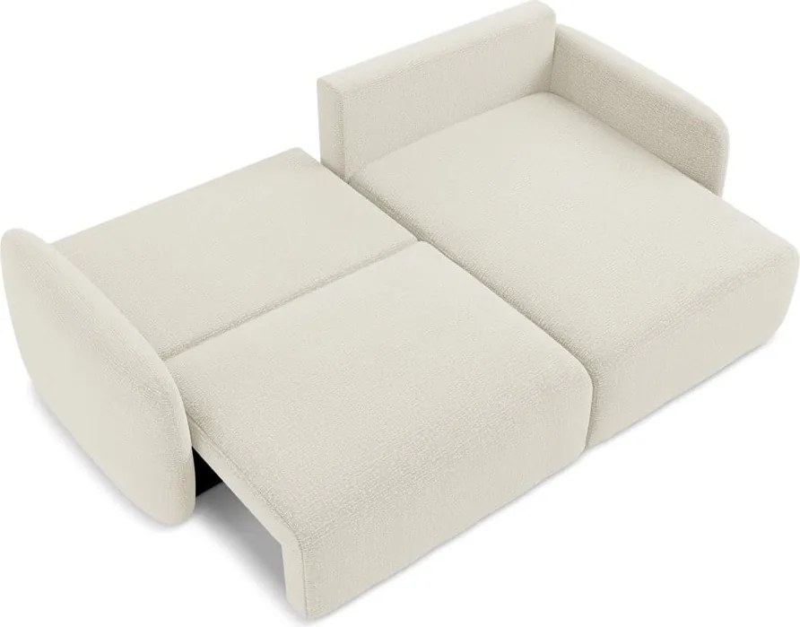 Krémszínű kinyitható-tárolóhelyes sarokkanapé (jobb oldali) Kalena – Makamii