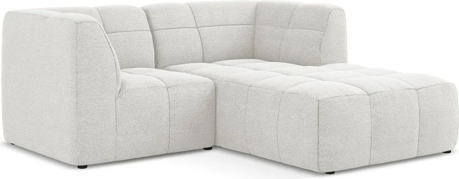 Fehér buklé sarokkanapé (jobb oldali-heverő résszel) Aloha – Makamii