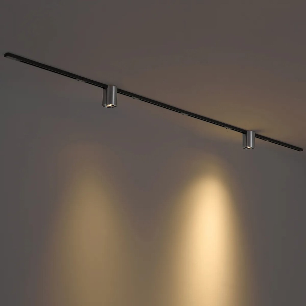 Modern sínrendszer fekete 2 gunmetal spotlámpával 1 fázisú - Iconic Rondoo Up