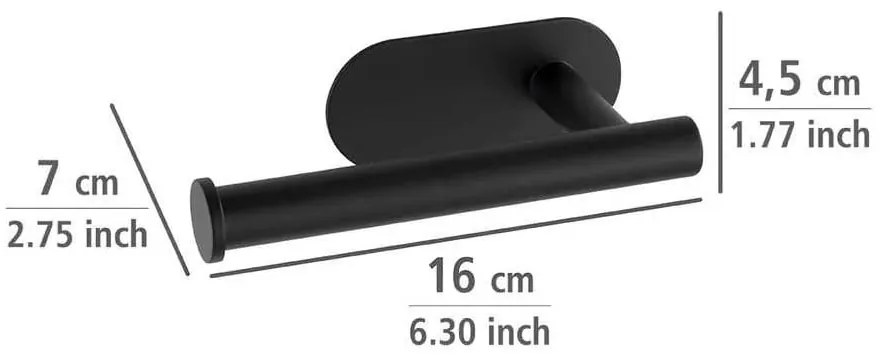 Matt fekete öntapadós rozsdamentes acél fürdőszobai kiegészítő szett Orea – Wenko