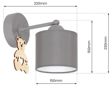 Gyerek fali lámpa  BEAR 1xE27/60W/230V