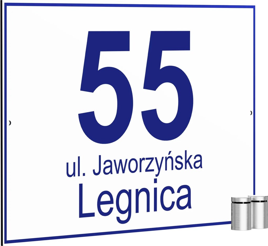 Házszám Címtábla Legnica házszámmal 32x21 2 Távtartók