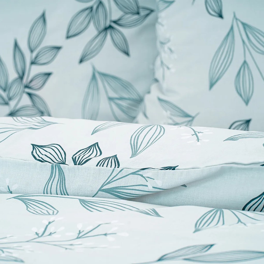 4Home Frosty Leaves pamut ágyneműhuzat, 140 x 200 cm, 70 x 90 cm, 140 x 200 cm, 70 x 90 cm