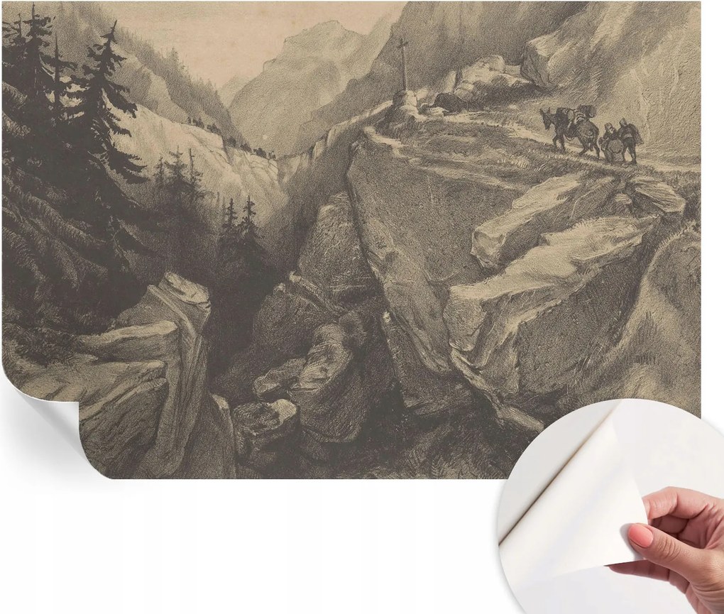 Mosható öntapadós fotótapéta étkezőbe Festői hegyek 152x104 cm