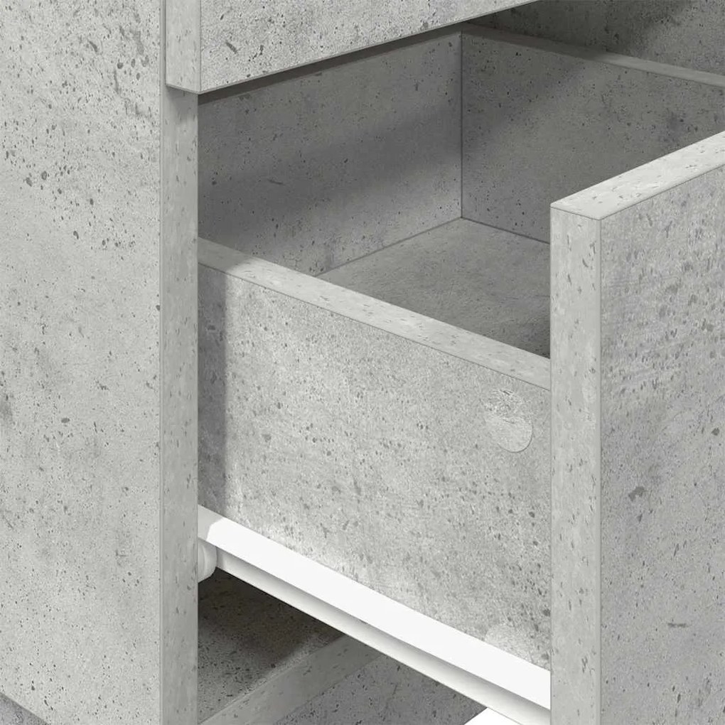 2 db betonszürke éjjeliszekrény 2 fiókkal 36x36x68 cm