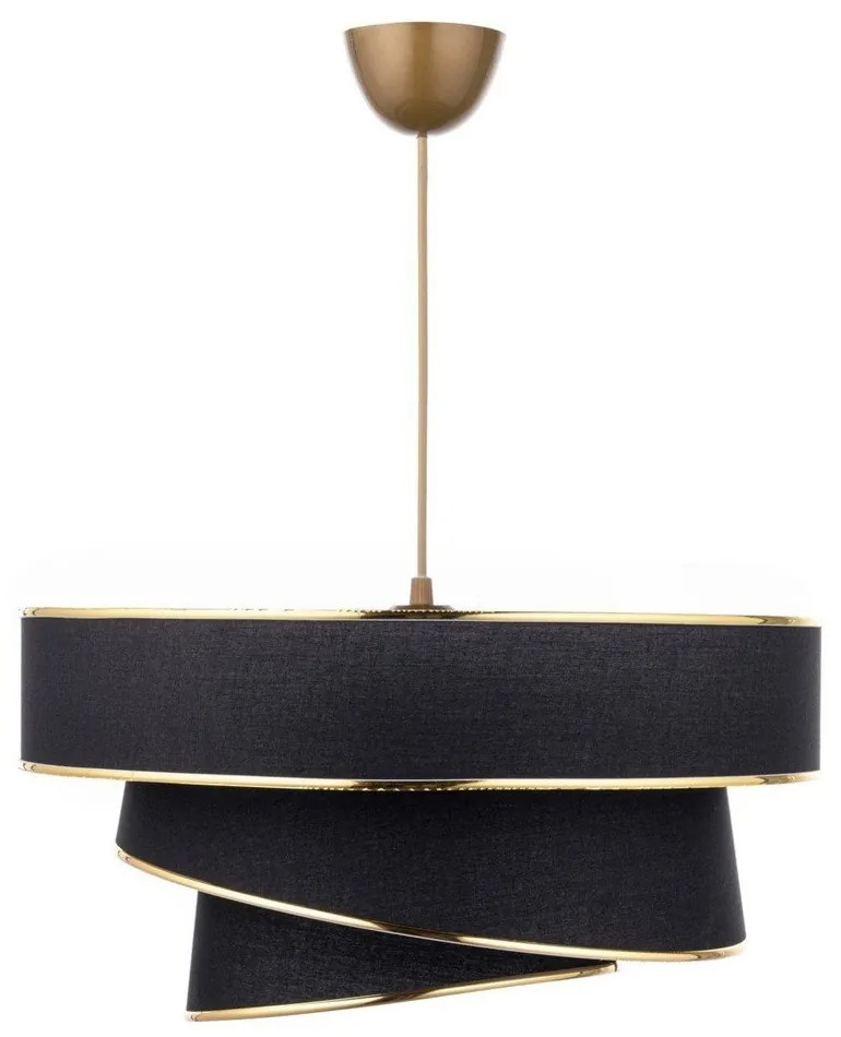Fekete-aranyszínű függőlámpa textil búrával ø 40 cm Couper – Opviq lights