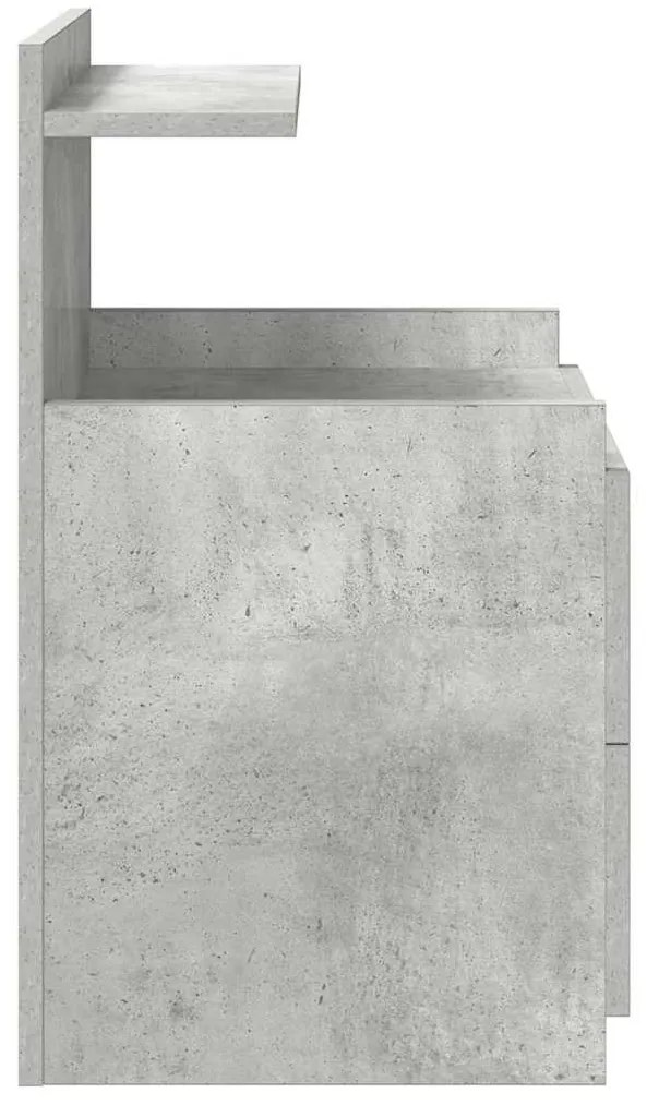 2 fiókos éjjeliszekrény betonszürke 40 x 36,5 x 62 cm