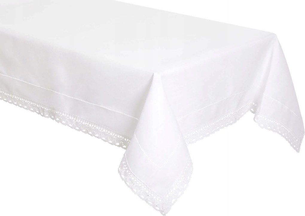 Fehér abrosz Merevítővel és koronával 140x200 Elegáns, mint Len