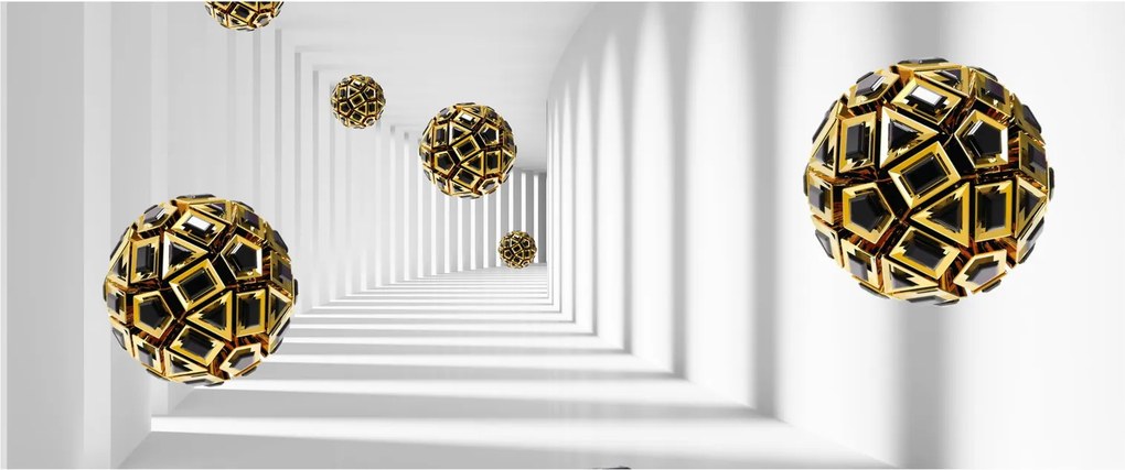 Absztrakt kép a futball-labdák (120x50 cm)
