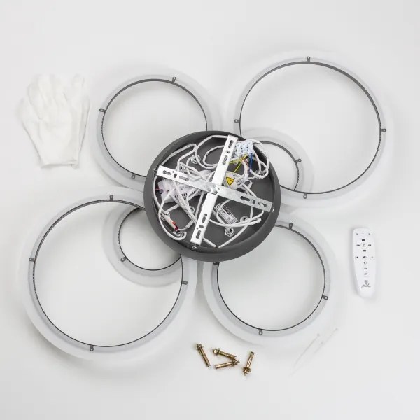 Brilagi - LED Dimmelhető felületre szerelhető csillár ORBITS LED/85W/230V 3000-6500K antracit + távirányító