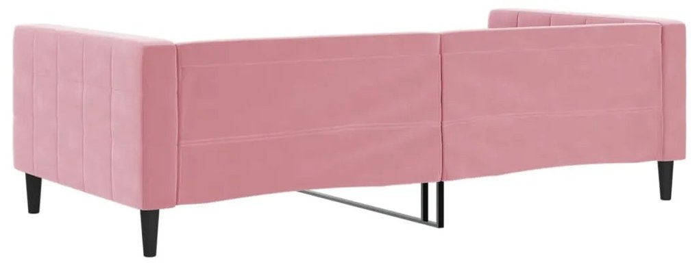 rózsaszín bársony kanapéágy 100 x 200 cm