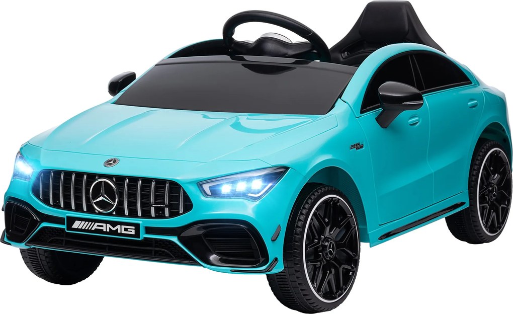 AIYAPLAY Gyerek Elektromos Autó Mercedes-Benz AMG CLA 45, 12V, 2.4GHz Távirányítóval, Zenével, Fénnyel, USB/MP3 Csatlakozással, Síppal, 3-6 Éveseknek,
