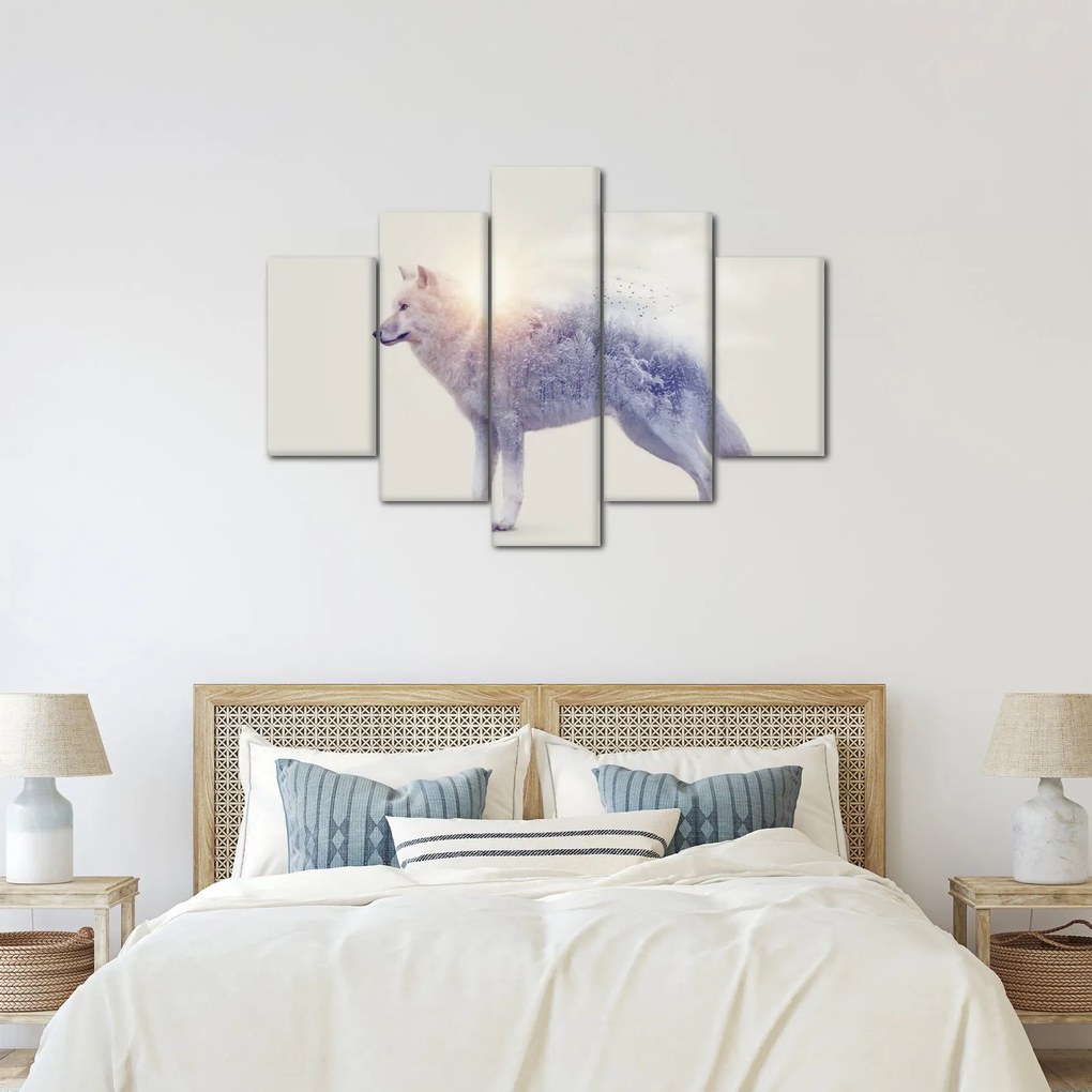 Kép - Vad tájakat tükröző sarkvidéki farkas (150x105 cm)