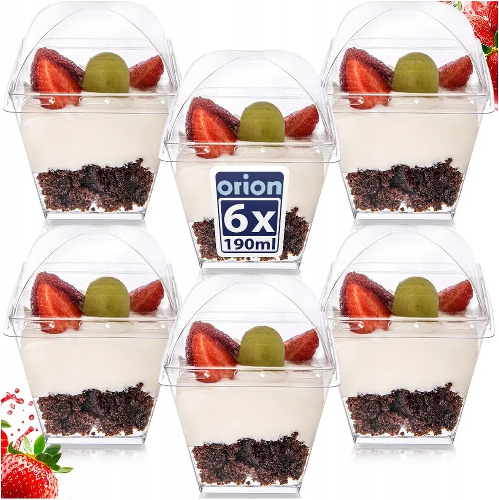 6x Poharak Poharak Desszert tárolók snackek Desszert előételek 180ml