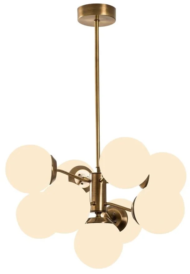 Fehér-sárgaréz színű függőlámpa üveg búrával ø 70 cm Mudoni – Opviq lights