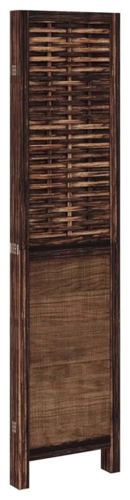 4 paneles sötétbarna tömör császárfa térelválasztó