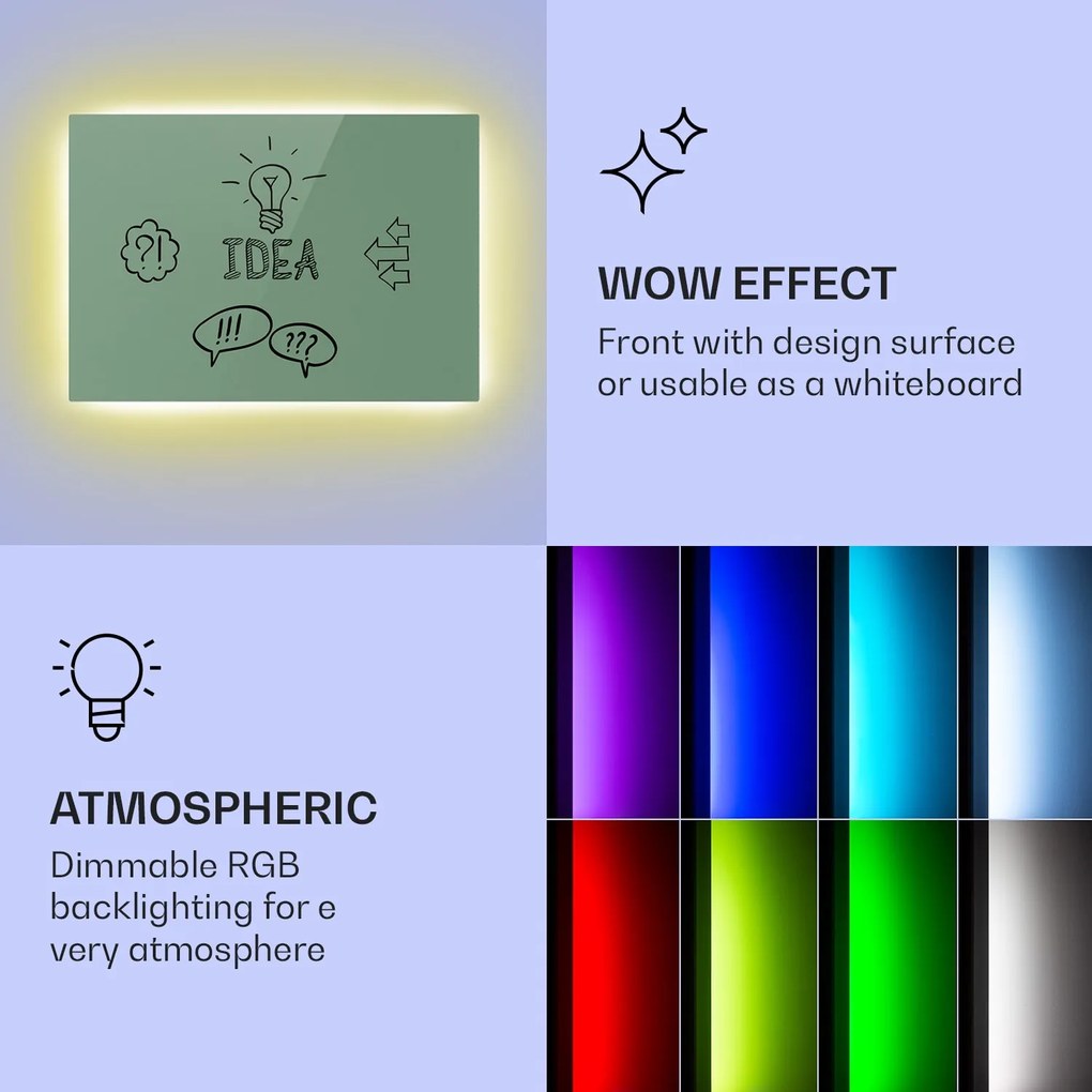 Klarstein Mojave 750 smart, infravörös hősugárzó 2 az 1-ben, konvektor, 85 x 60 cm, 750 W, RGB világítás