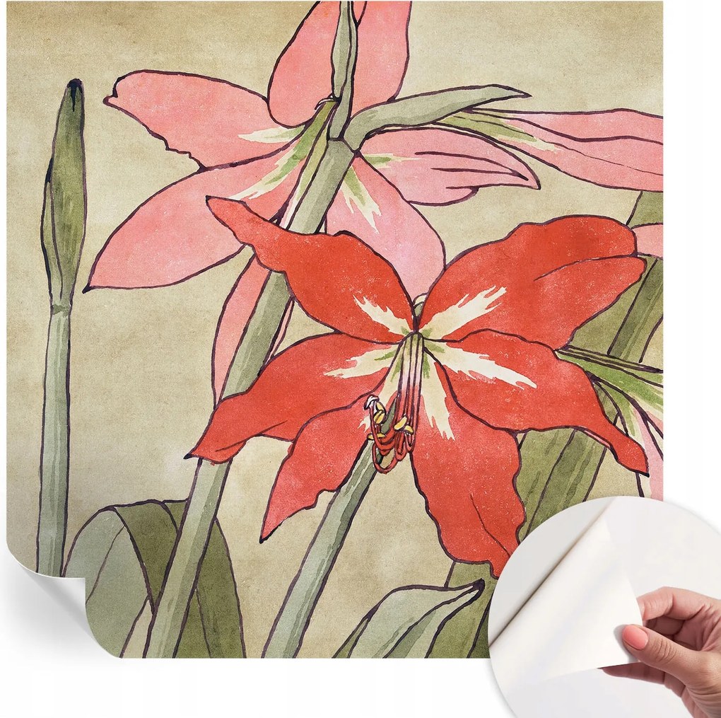 Öntapadós tapéta Divatos 3D fali ragasztóval Liliom virágok 250x250 cm