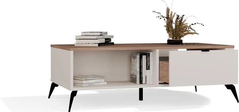 CORDOBA dohányzóasztal 110x63x11.5 cm, kasmír- tölgy- fekete