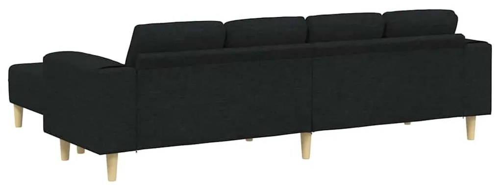 Kanapé Szett 3 pcs Fekete szövet