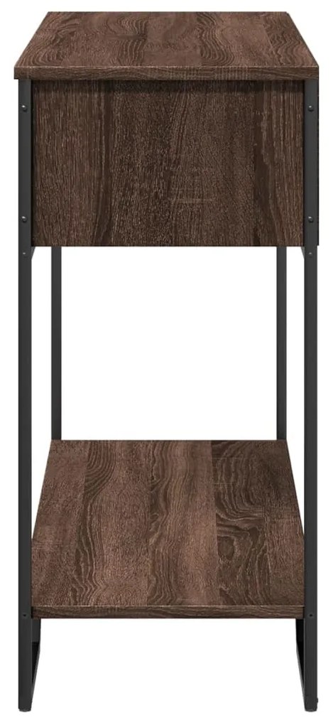 barna tölgyszínű szerelt fa dohányzóasztal 100x35x74,5 cm