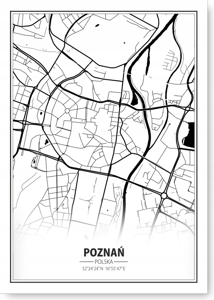 Budapest Térkép Fekete-fehér poszter 40x50 cm #196