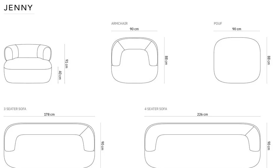 Világos rózsaszín buklé fotel Jenny – Micadoni Home