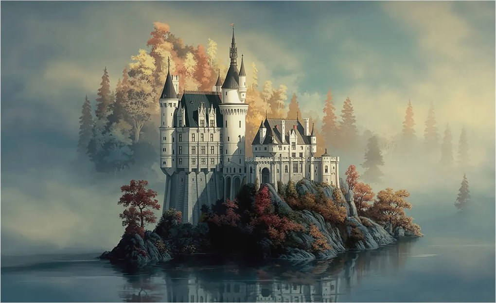 Dekoratív Fotótapéta Hálószobába Mesebeli kastély 416x254 Ragasztó