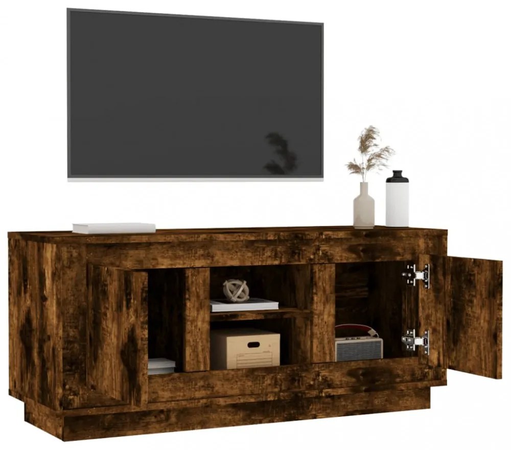 füstös tölgy színű szerelt fa TV-szekrény 102 x 35 x 45 cm