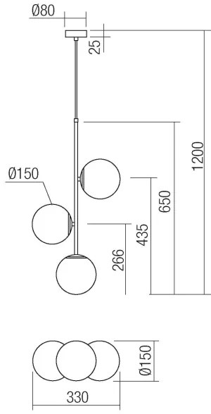 Redo 01-2627 - Csillár zsinóron NIVA 3xE14/28W/230V