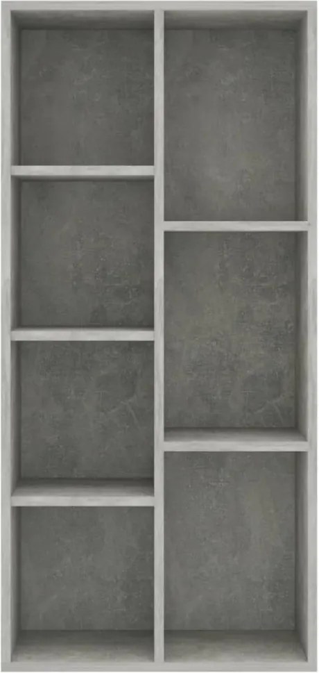 betonszürke szerelt fa könyvszekrény 50 x 25 x 106 cm