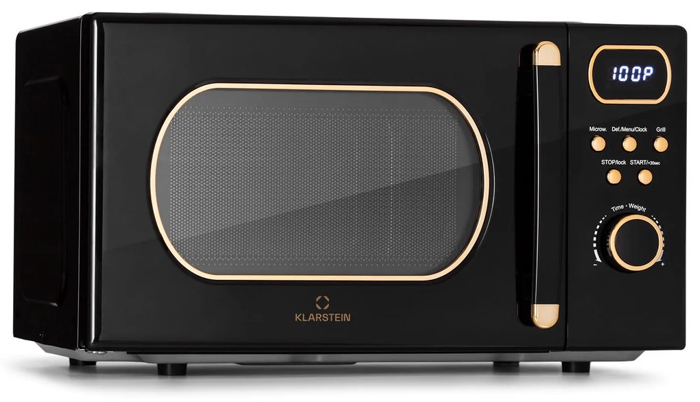 Klarstein Julieta, mikrohullámú sütő grillel, 20 l, 700 / 800 W, Ø 25,5 cm, 8 program
