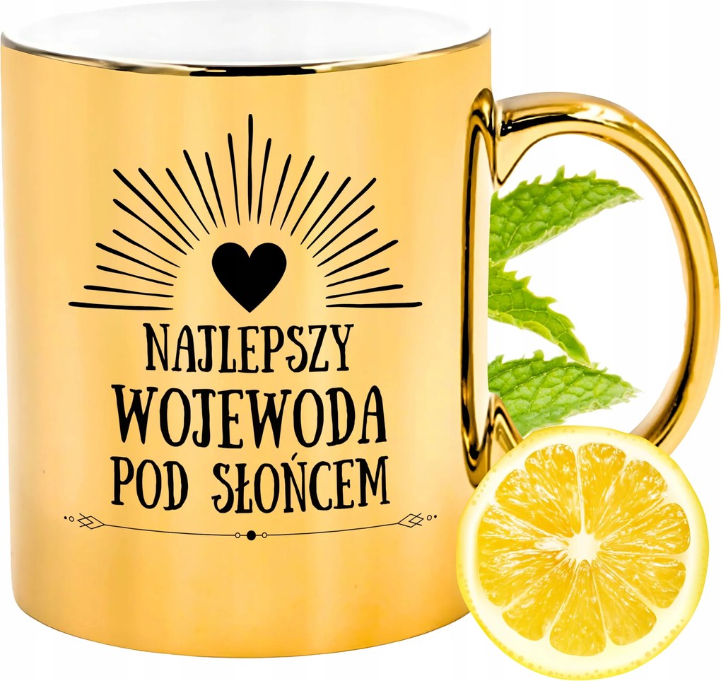 Arany csillogó bögre vajdasági ajándék fényképes nyomtatással