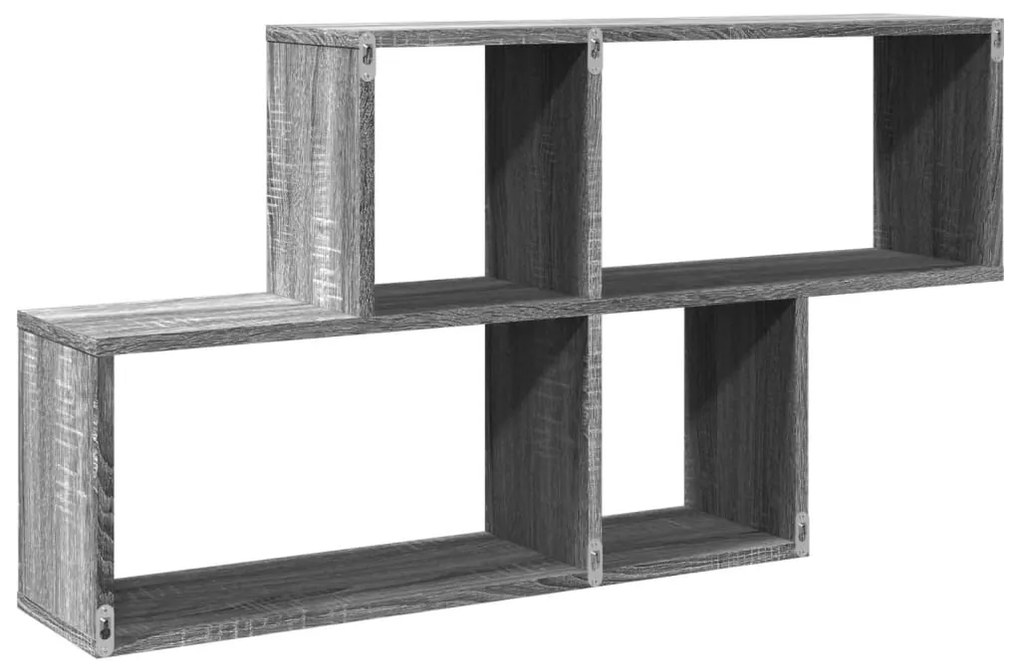 szürke sonoma színű szerelt fa fali polc 100 x 20 x 53 cm