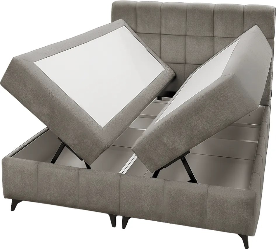 Boxspring ágy, 160x200, barnásszürke taupe, ALMA